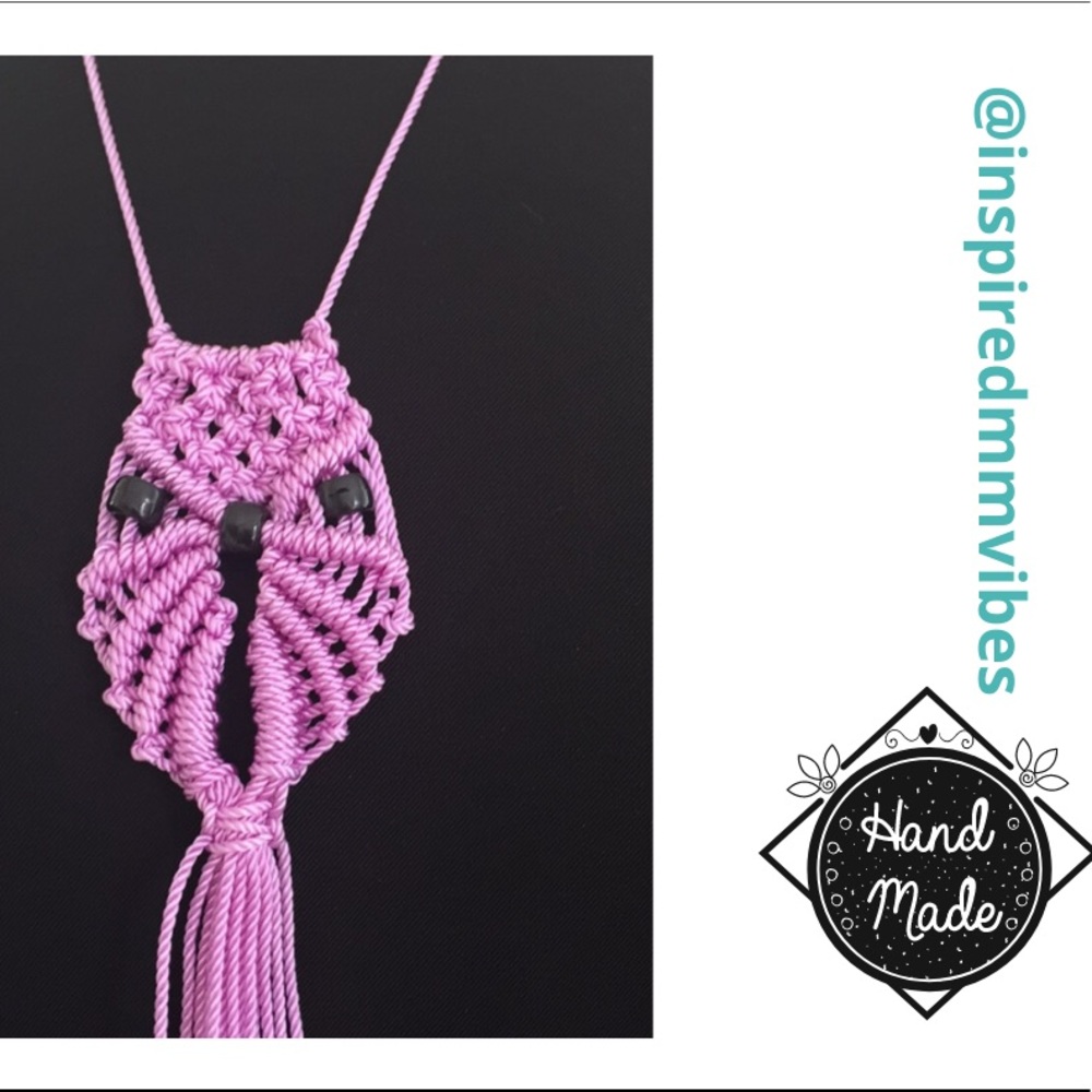 Macramé owl necklace - Picture 1 of 12
